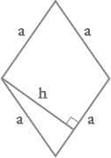 Die Fläche eines Rhombus