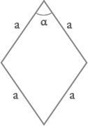 Die Fläche eines Rhombus